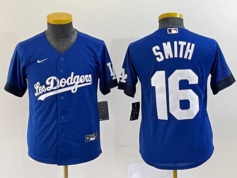 Womens Los Angeles Dodgers #16 Will Smith Blue Stitched Cool Base Nike Jersey